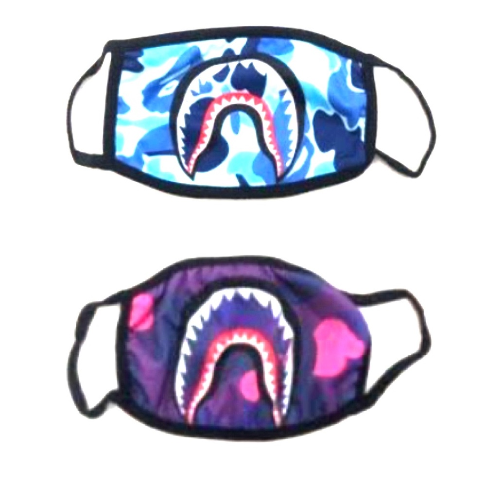 Fashion Camo Shark Face Masks (2-Pack)